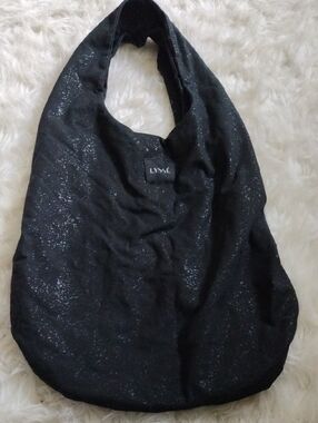 Lysse Black Glitter Hobo Tote